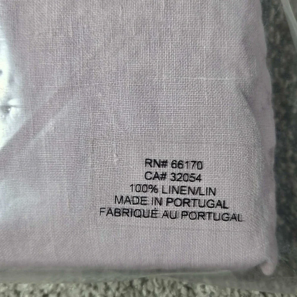 Anthropologie Izzy Linen Duvet Cover Lilac Solid - 2 Queen Standard Shams